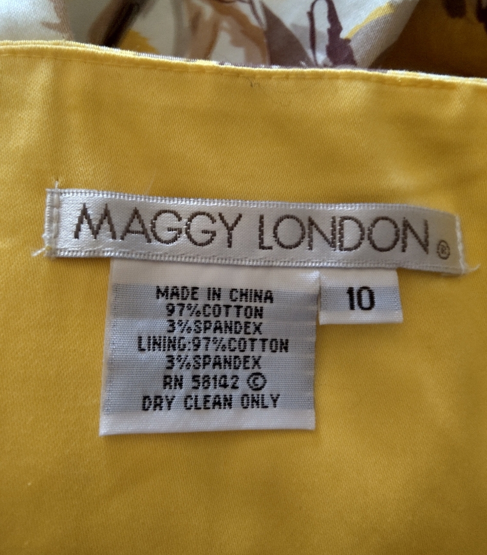 Maggie London Floral Fit-and-Flare Sundress in Yellow and Brown - Picture 6 of 6